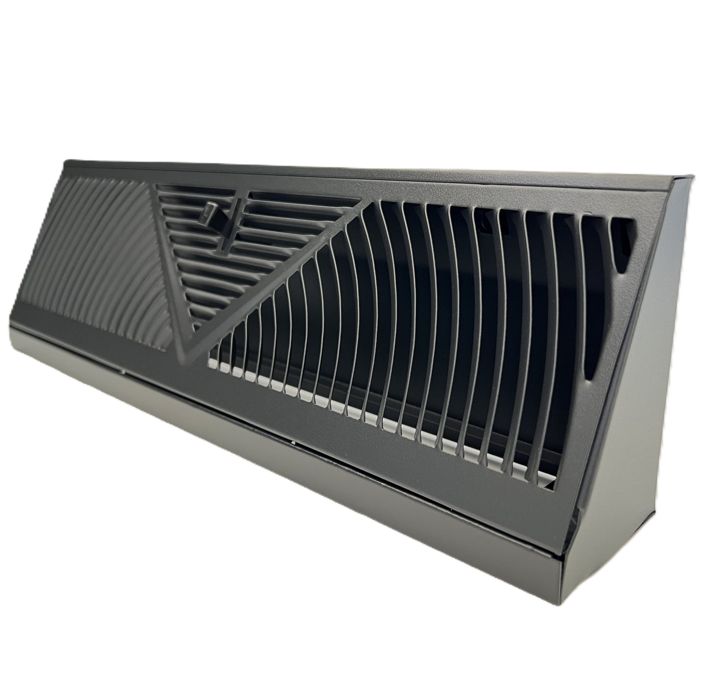 Fits 15" Floor Corner Baseboard Register 15" External Length Register Vent Cover Grille Adjustable Lever for Air Flow Control with Matte Black Powder Coating