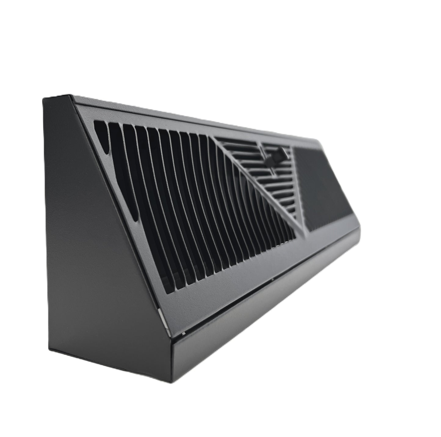 Fits 15" Floor Corner Baseboard Register 15" External Length Register Vent Cover Grille Adjustable Lever for Air Flow Control with Matte Black Powder Coating