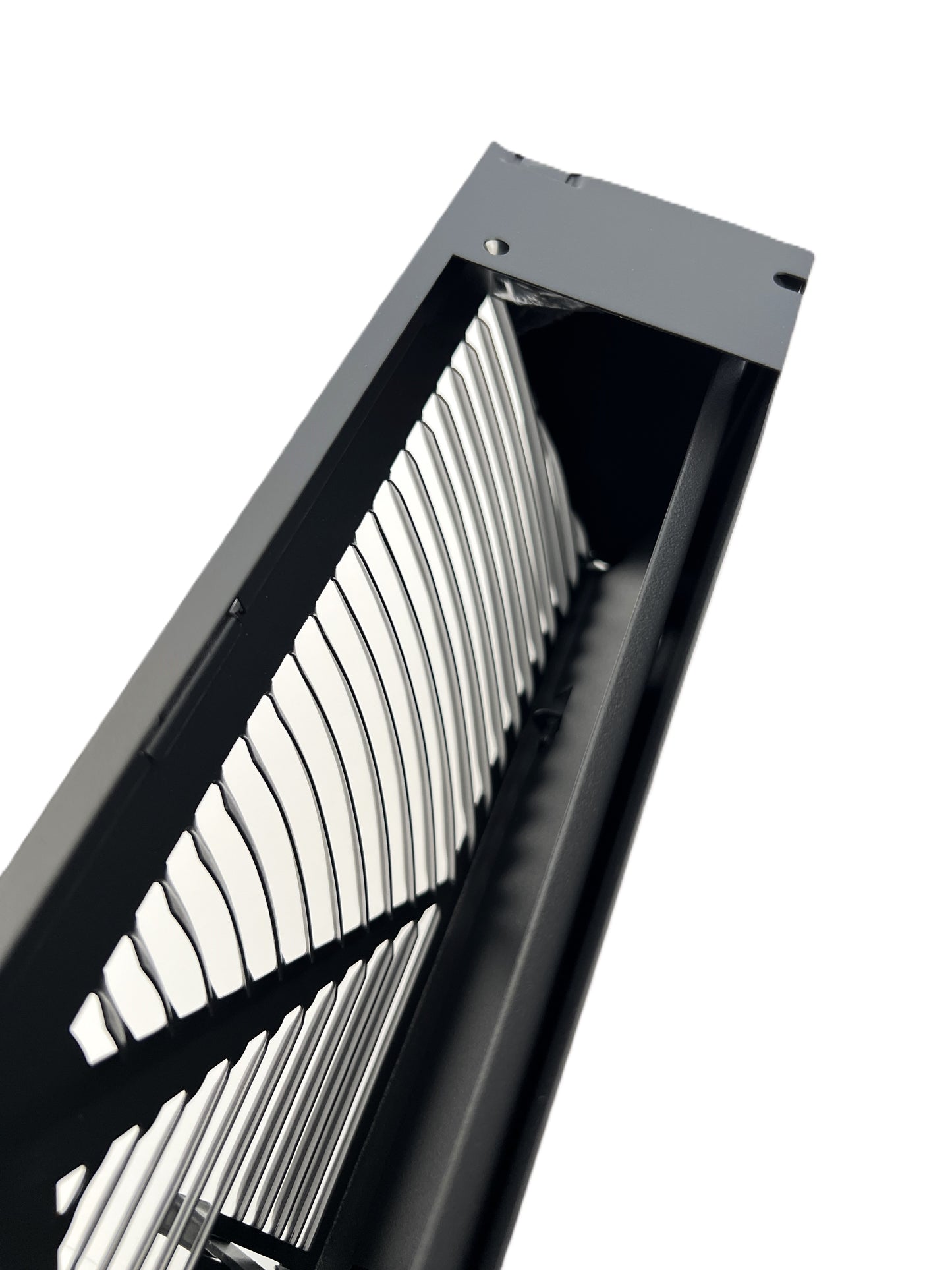 Fits 15" Floor Corner Baseboard Register 15" External Length Register Vent Cover Grille Adjustable Lever for Air Flow Control with Matte Black Powder Coating