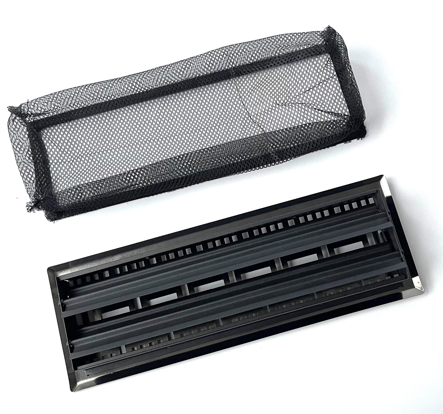 4inch Wide x14inch Long (Duct Opening Size) Decorative Floor Register Vent with Mesh Cover Trap (Overall Size 5.5 inch Wide x 15.5" Long) Matte Bronze