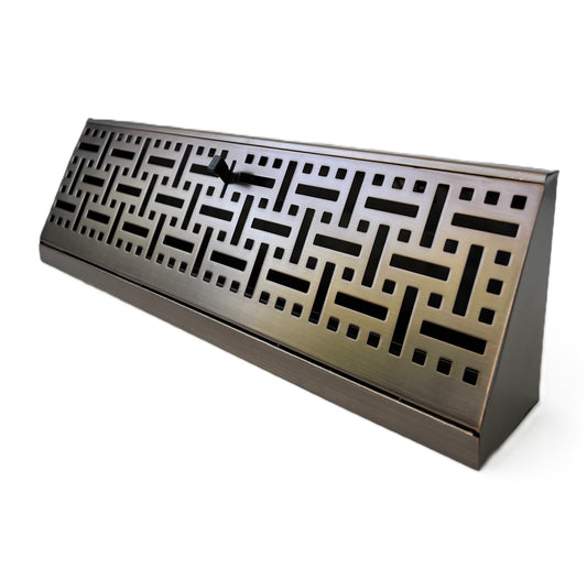 Floor Corner Base Board Register with Adjustable Air Flow Control Lever Come with Selected Color and Finish (Decor Oil Brunched - 15inch)