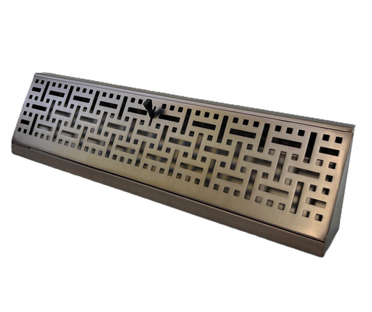 Floor Corner Base Board Register with Adjustable Air Flow Control Lever Come with Selected Color and Finish (Decor Oil Brushed - 18inch)