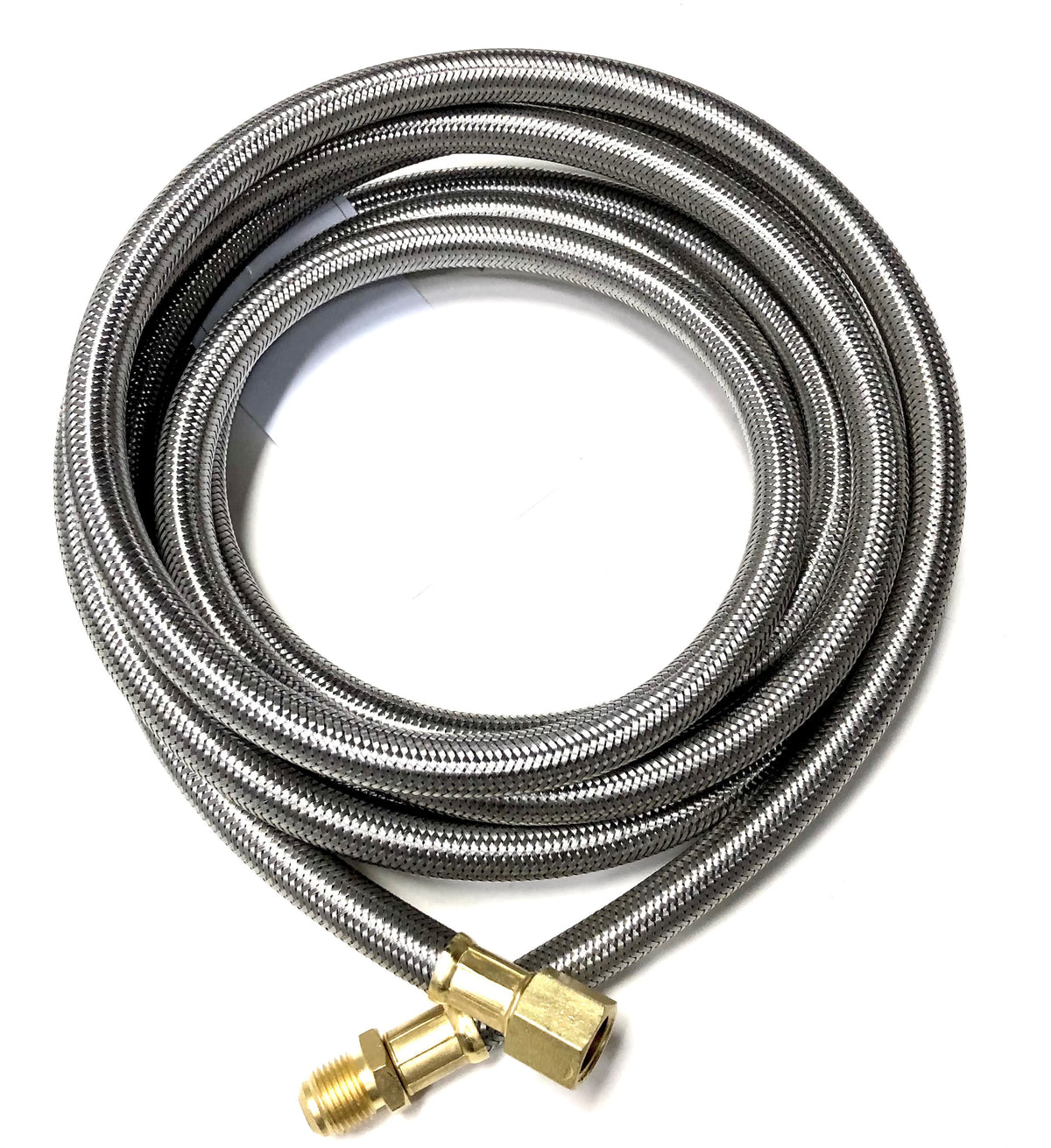 12FT Stainless Steel Braided Propane Hose Extension Assembly with 3/8" Female x 3/8" Male Flare for Gas Grill, RV Fire Pit