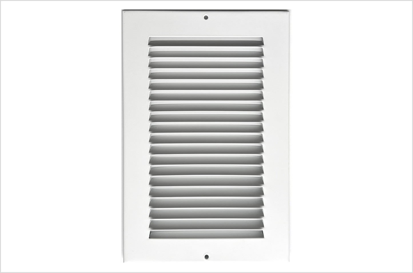 Fits 6x10 Duct Opening Stamped Steel Return Air Grille Vent Cover Grille for Sidewall and Ceiling in White Surface Dimensions: 7.75"W X 11.75"H (6" W x 10" H Duct Opening)