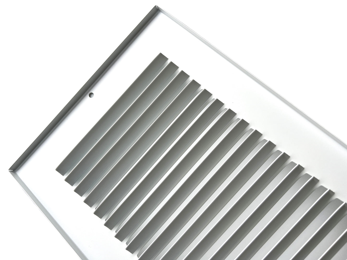 Fits 6x12 Duct Opening Stamped Steel Return Air Grille Vent Cover Grille for Sidewall and Ceiling in White Surface Dimensions: 7.75" W X 13.75" H (6" W x 12" H Duct Opening)