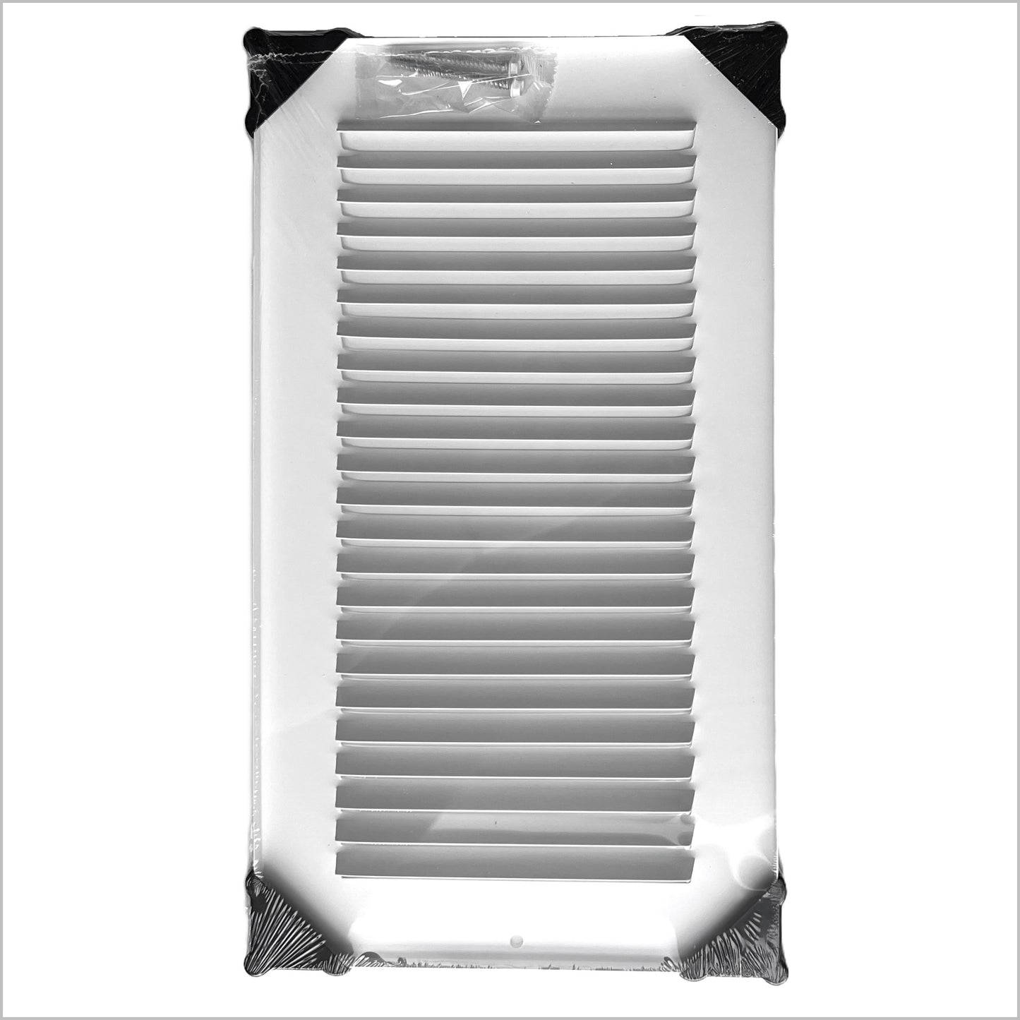 Fits 6x12 Duct Opening Stamped Steel Return Air Grille Vent Cover Grille for Sidewall and Ceiling in White Surface Dimensions: 7.75" W X 13.75" H (6" W x 12" H Duct Opening)