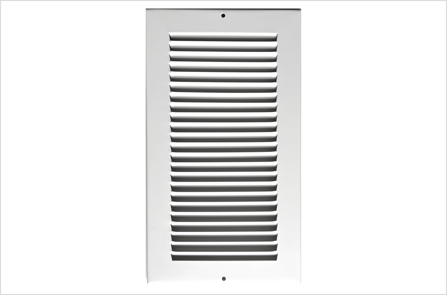Fits 6x12 Duct Opening Stamped Steel Return Air Grille Vent Cover Grille for Sidewall and Ceiling in White Surface Dimensions: 7.75" W X 13.75" H (6" W x 12" H Duct Opening)