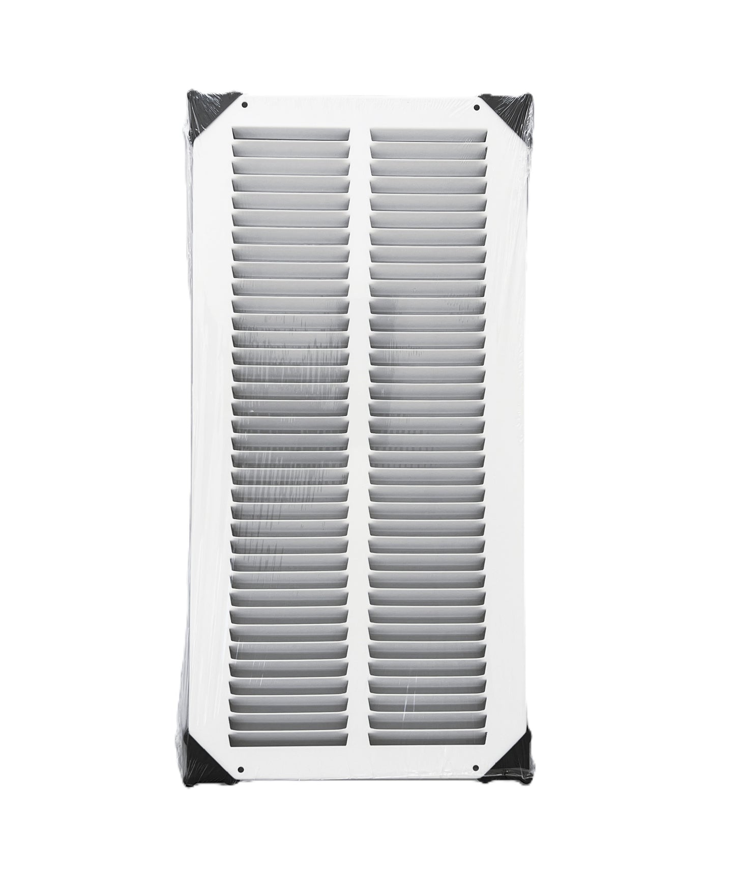 Fits 8x18 Duct Opening Stamped Steel Return Air Grille Vent Cover Grille for Sidewall and Ceiling in White Surface Dimensions: 9.75"W X 19.75"H (8" W x 18" H Duct Opening)