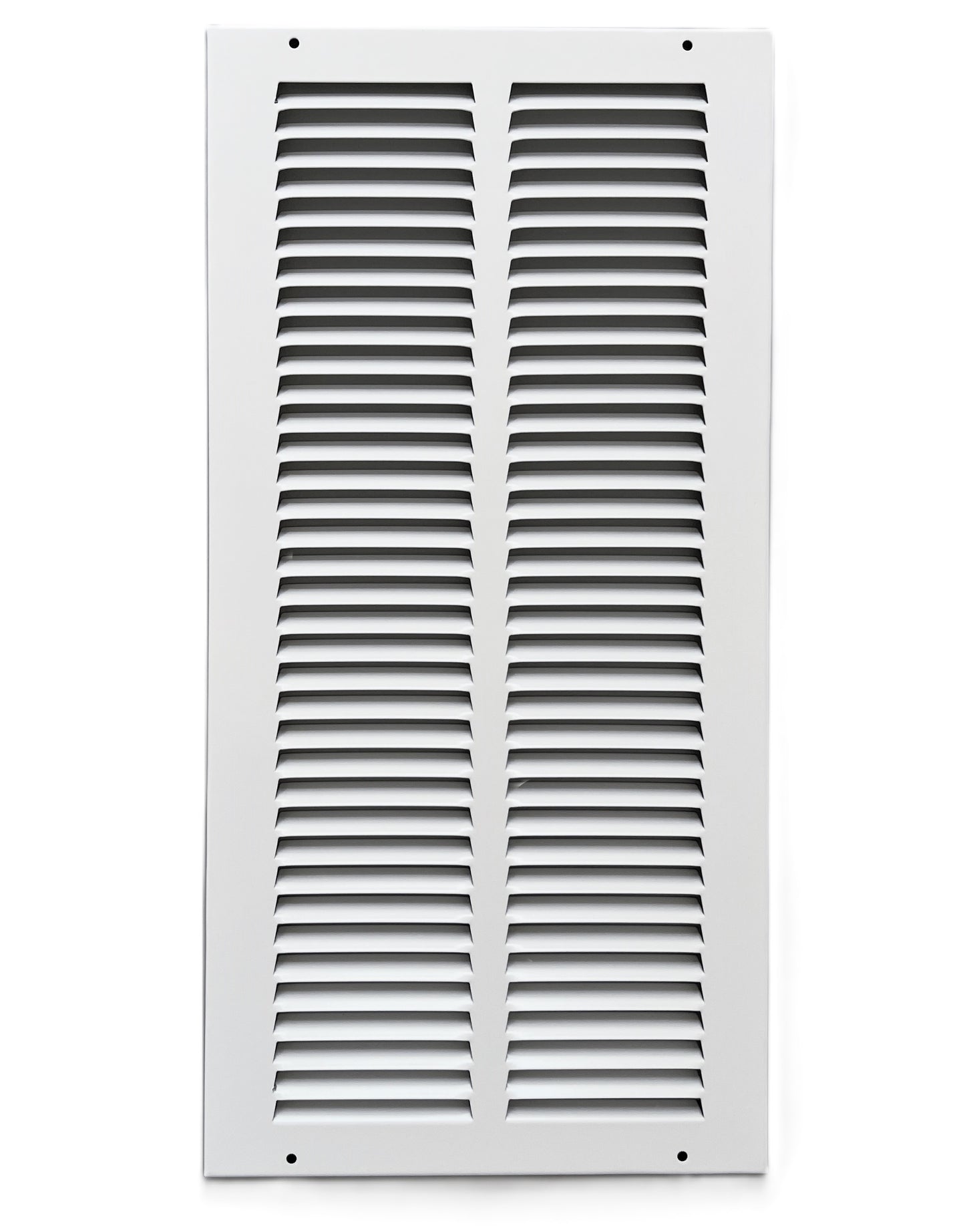 Fits 8x18 Duct Opening Stamped Steel Return Air Grille Vent Cover Grille for Sidewall and Ceiling in White Surface Dimensions: 9.75"W X 19.75"H (8" W x 18" H Duct Opening)