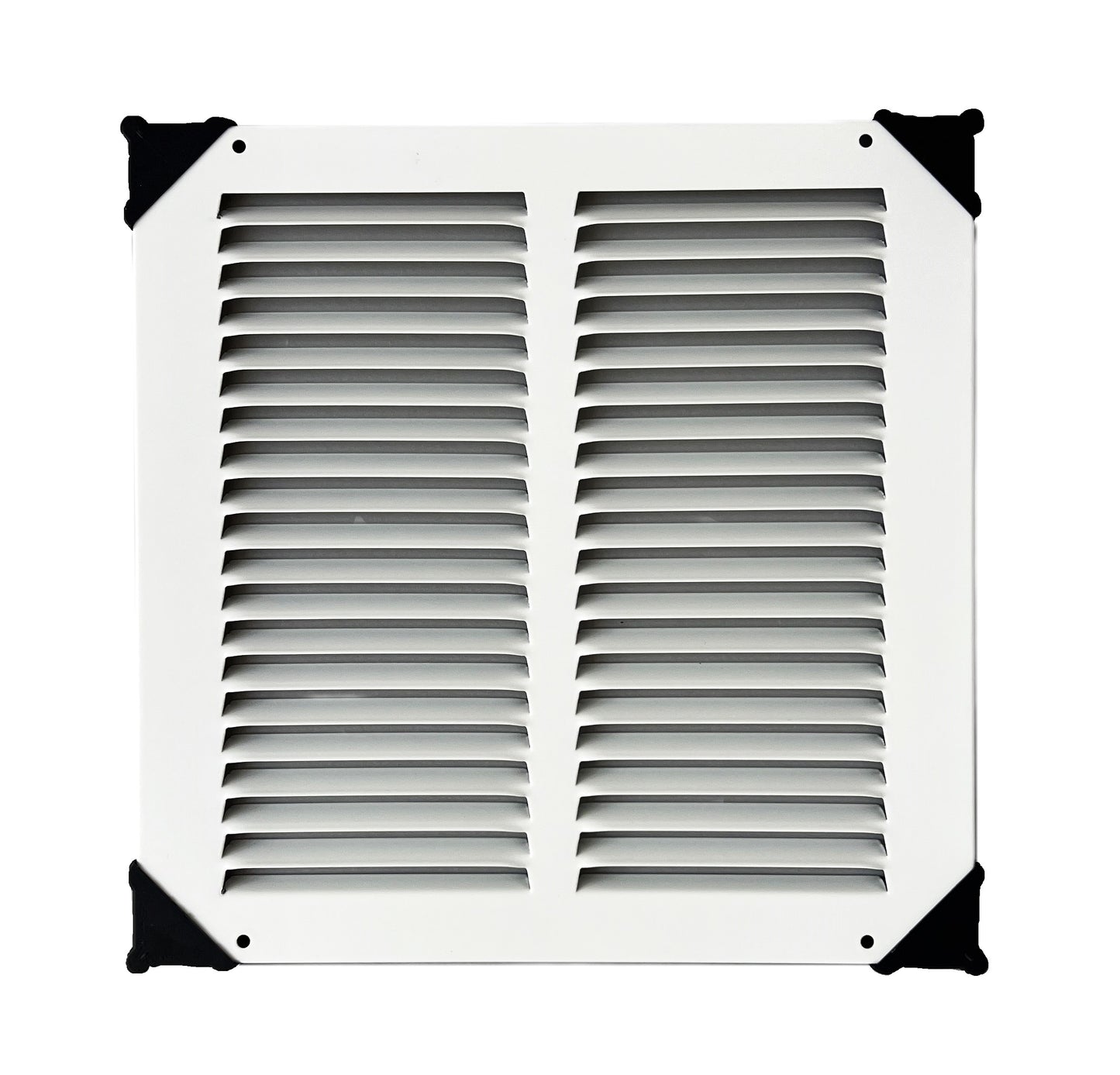 Fits 10x10 Duct Opening Stamped Steel Return Air Grille Vent Cover Grille for Sidewall and Ceiling in White Surface Dimensions: 11.75"W X 11.75"H (10" W x 10" H Duct Opening)