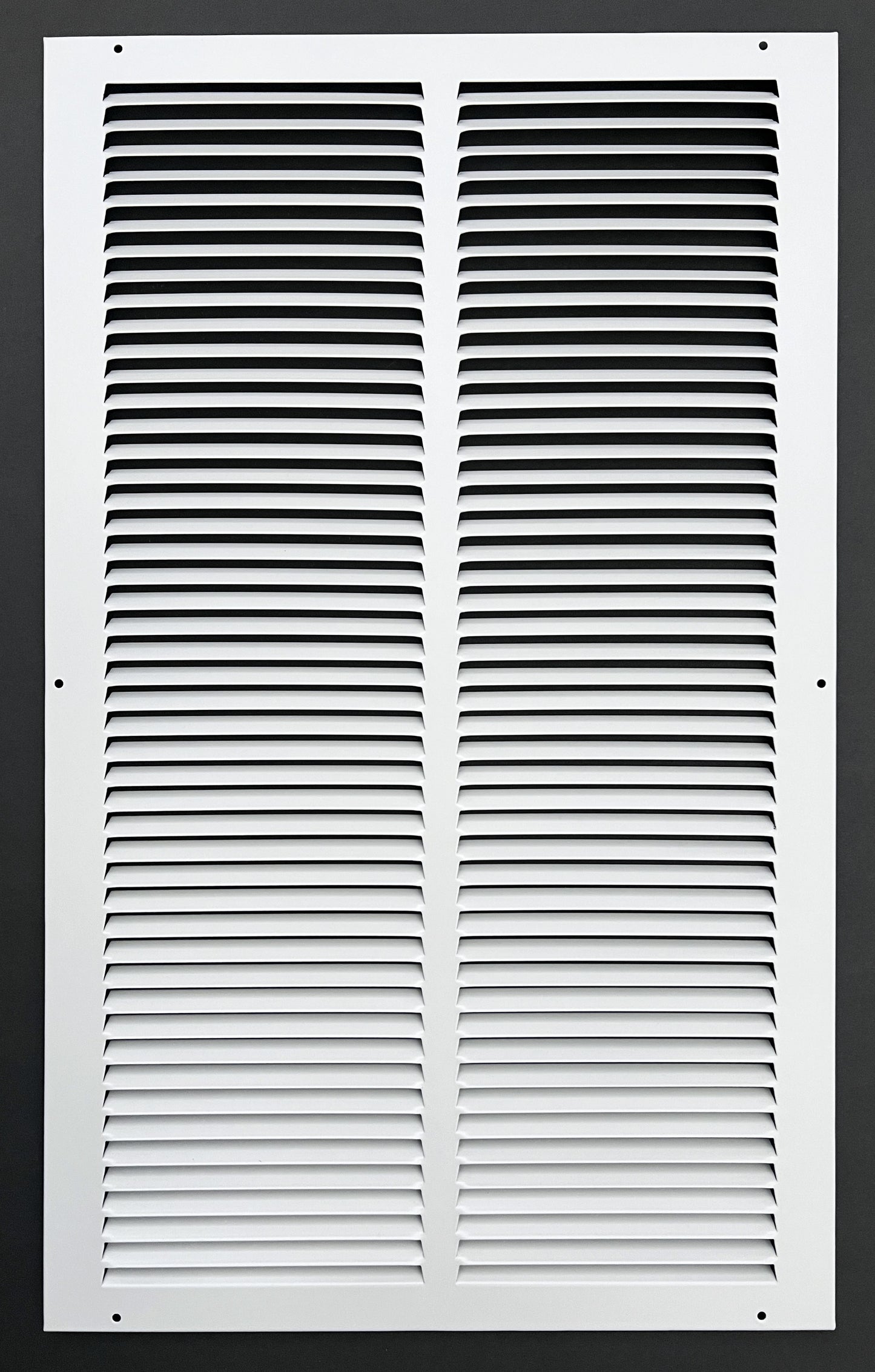 Fits 14x24 Duct Opening Stamped Steel Return Air Grille Vent Cover Grille for Sidewall and Ceiling in White Surface Dimensions: 15.75"W X 25.75"H (14" W x 24" H Duct Opening)