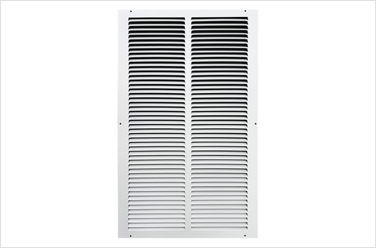 Fits 14x24 Duct Opening Stamped Steel Return Air Grille Vent Cover Grille for Sidewall and Ceiling in White Surface Dimensions: 15.75"W X 25.75"H (14" W x 24" H Duct Opening)
