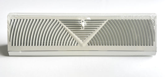 Floor Corner Base Board Register with Adjustable Air Flow Control Lever Come with Selected Color and Finish (White - 18inch)