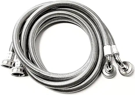 2-Pack Commercial Grade Premium Stainless Steel Washer Hoses 1/2" ID - 5 FT