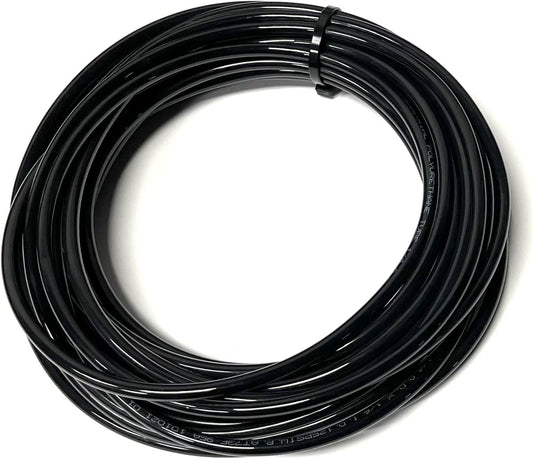 10FT PREMIUM PNEUMATIC PU TUBING for AIR or LIQUID TRANSFER HIGH STRENGTH LIGHT WEIGHT ULTRA SMOOTH AND BIRGHT COLOR RESISTANCE TO ABRASION AND CHEMICAL (OD = 1/4", Black)