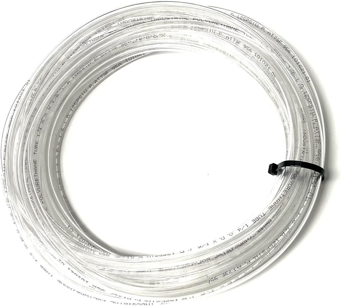 10FT PREMIUM PNEUMATIC PU TUBING for AIR or LIQUID TRANSFER HIGH STRENGTH LIGHT WEIGHT ULTRA SMOOTH AND BIRGHT COLOR RESISTANCE TO ABRASION AND CHEMICAL (OD = 1/4", Clear)