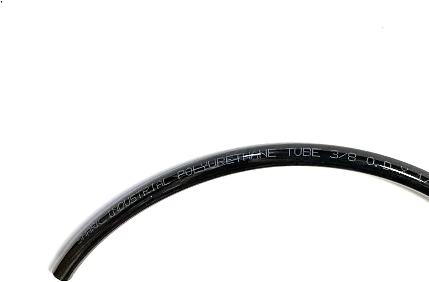 10FT PREMIUM PNEUMATIC PU TUBING for AIR or LIQUID TRANSFER HIGH STRENGTH LIGHT WEIGHT ULTRA SMOOTH AND BIRGHT COLOR RESISTANCE TO ABRASION AND CHEMICAL (3/8", Black)