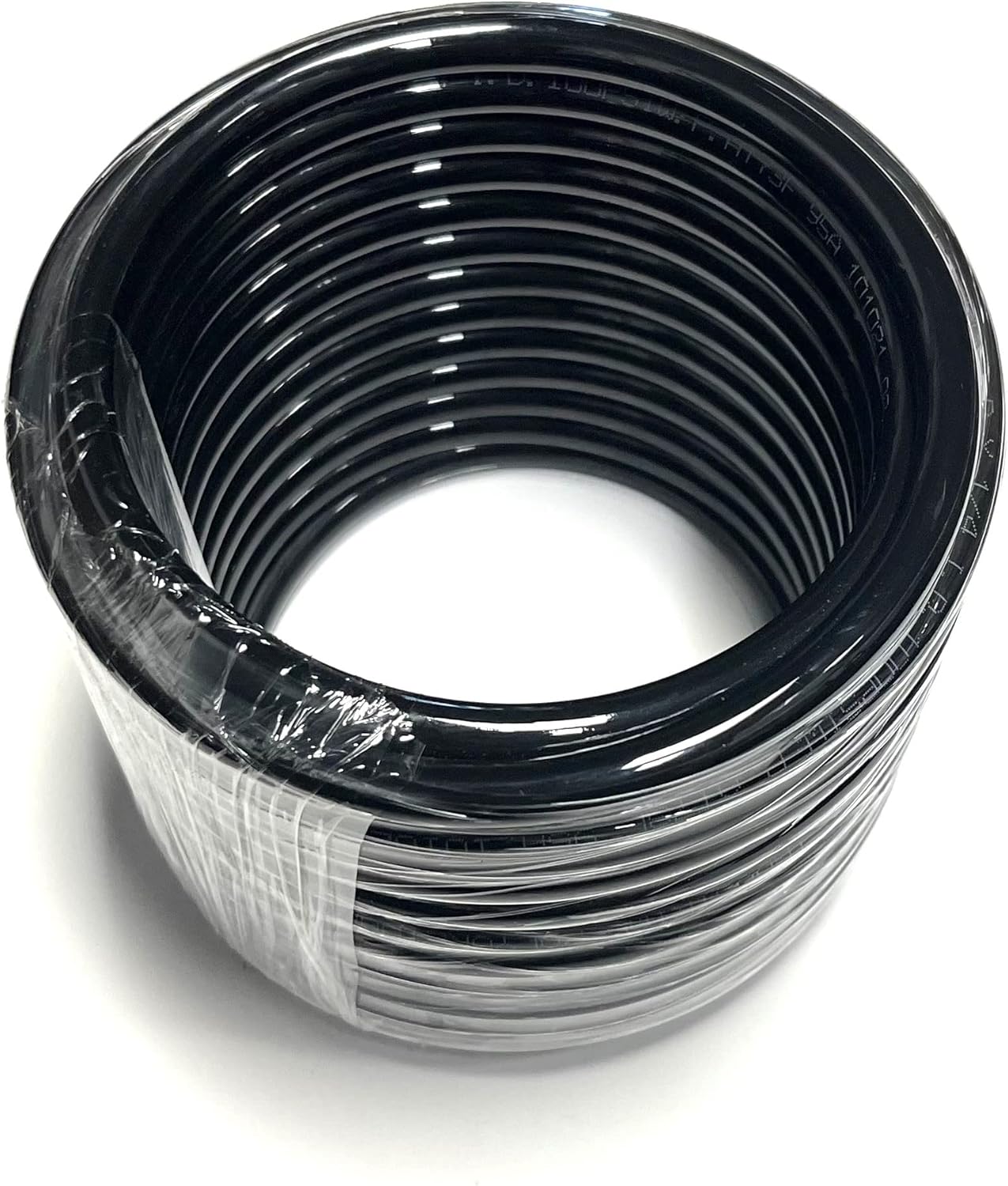 10FT PREMIUM PNEUMATIC PU TUBING for AIR or LIQUID TRANSFER HIGH STRENGTH LIGHT WEIGHT ULTRA SMOOTH AND BIRGHT COLOR RESISTANCE TO ABRASION AND CHEMICAL (3/8", Black)