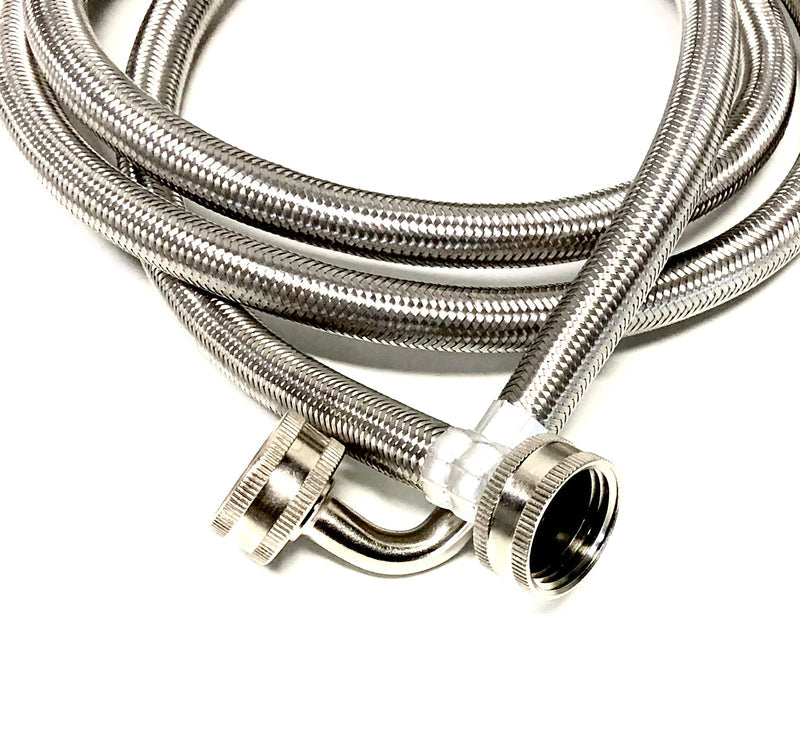 Shark Industrial Steam Dryer Installation Kit - 6FT Stainless Steel Braided Hose with 3/4" FHT 90 Degree Elbow and 1FT Inlet Hose 3/4" FHT with Y-adapter