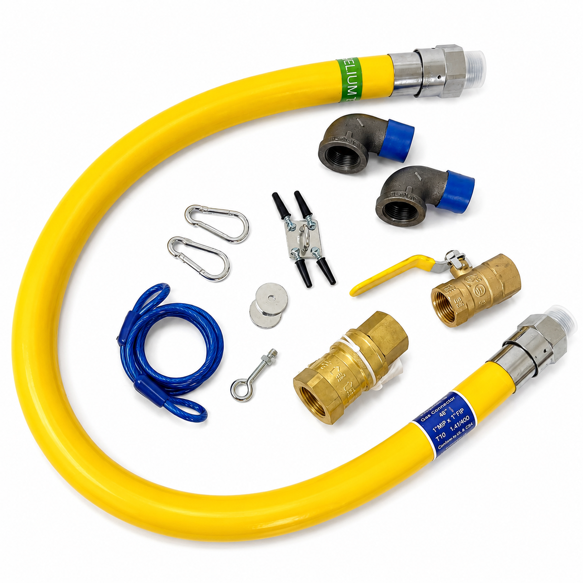 1" ID × 36-60"  Commercial Gas Connector Safety System Kit