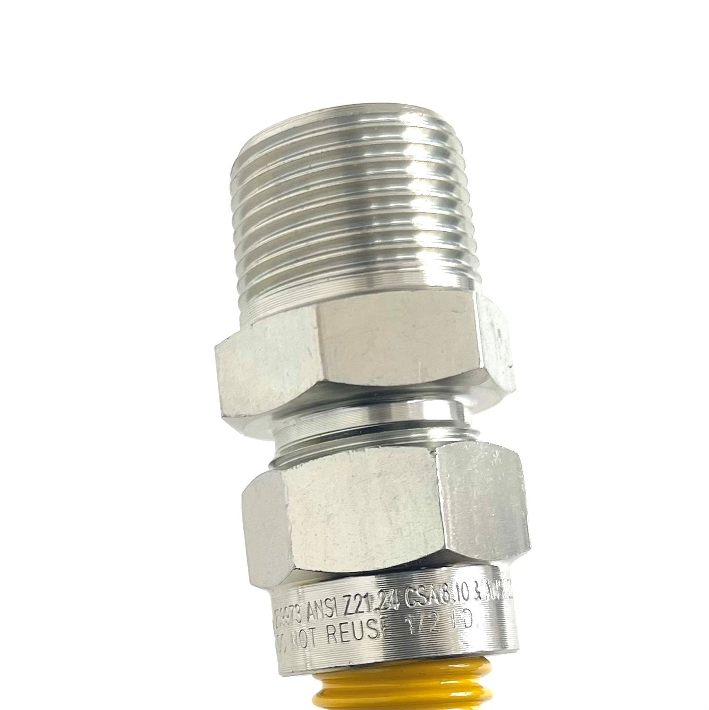 1/2” OD Stainless Steel Corrugated Gas Connector – Yellow Epoxy Coated Flexible Gas Supply Line with 1/2" MIP x 1/2" FIP Fittings for Appliances, Water Heaters, Boilers, Fryers & Stoves (6 lengths)