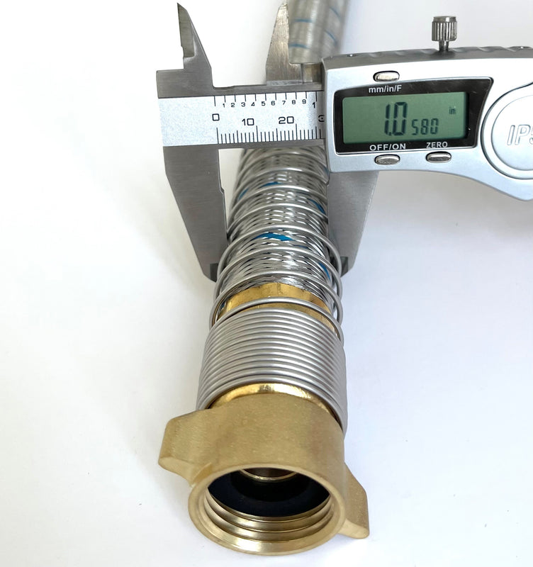 2-Pack Industrial Grade Premium Washer Hoses 1/2" fitting ID - No-Lead Burst Proof Red and Blue Lined Water Inlet Supply Lines - Universal Connection - 10 Year Warranty