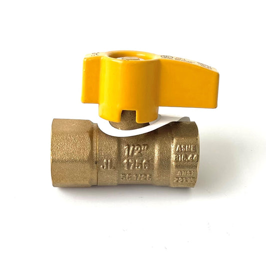 Straight Gas Ball Valve, Brass Construction, Quarter-Turn Shutoff Valve for Gas Connectors, UL Listed (3 sizes)