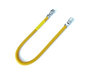 5/8” OD Stainless Steel Corrugated Gas Connector – Yellow Epoxy Coated Flexible Gas Supply Line with 3/4" MIP x 3/4" FIP Fittings for Appliances, Water Heaters, Boilers, Fryers & Stoves( 5 lengths)